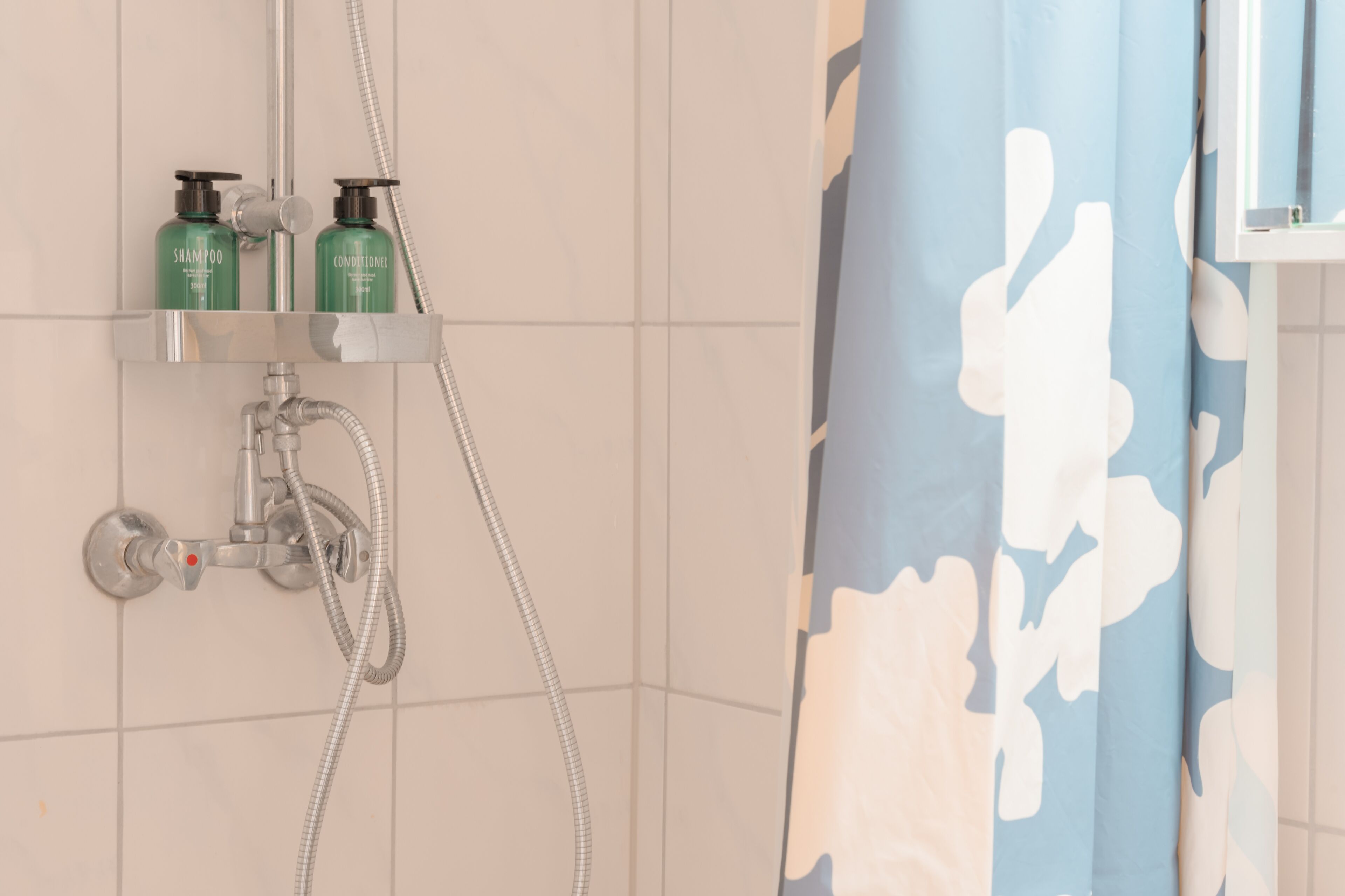 Shower, eco-friendly toiletries, hair dryer, towels