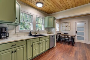 Fridge, microwave, oven, stovetop - Modern-Boho Bradenton Bungalow w/ Private Hot Tub! (Bradenton)