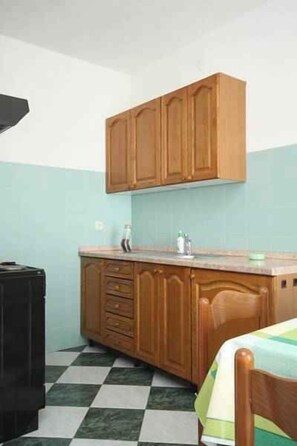 Fridge, oven, stovetop, cookware/dishes/utensils