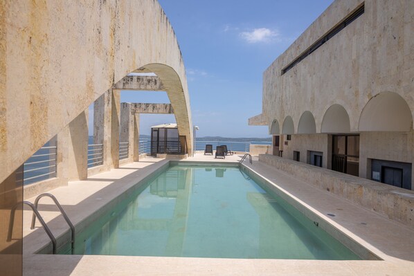 Comfort Apartment, Private Pool, Beach View | Terrace/patio - Penthouse con Piscina Privada El Laguito (Cartagena)
