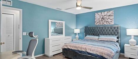 4 bedrooms, iron/ironing board, travel cot, WiFi