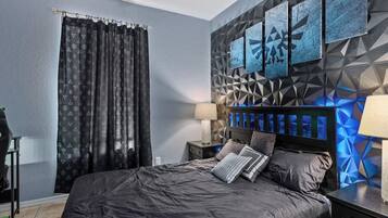 4 bedrooms, iron/ironing board, travel cot, WiFi