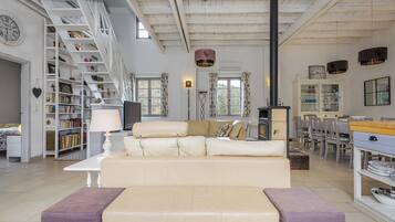 Télévision, lecteur de DVD, livres