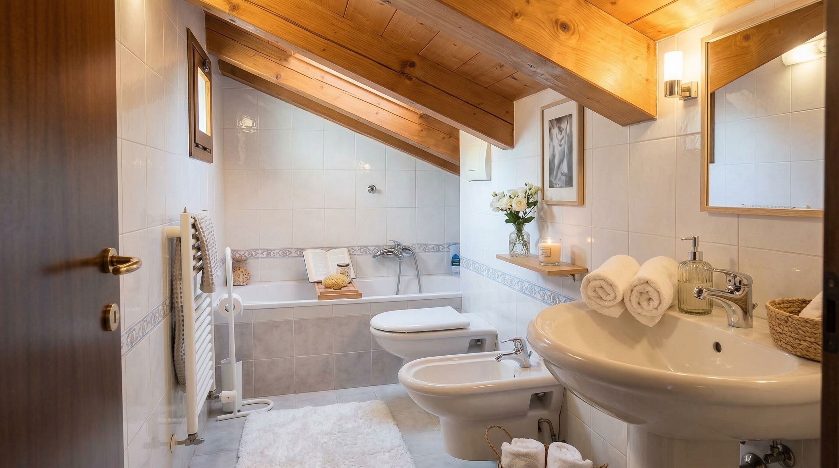 Dusche, Haartrockner, Bidet, Handtücher