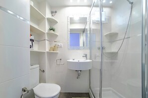 Hair dryer, towels, toilet paper