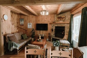 TV, fireplace - Le Sunset - Lakefront vintage charm , bike (Eastman)