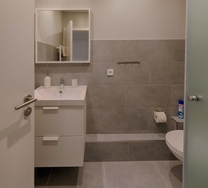 Secador de cabelo, toalhas de banho