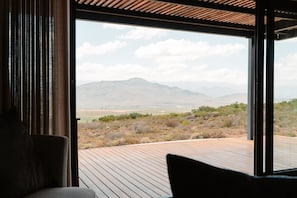 Classic-Ferienhaus, 1 Schlafzimmer, Whirlpool, Bergblick | Ausblick vom Zimmer