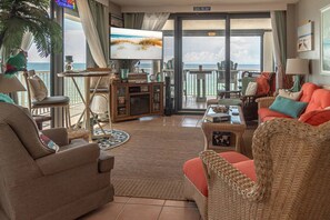 TV, fireplace - New! Oceanfront 3BR Condo w/Resort Amenities! (Orange Beach)