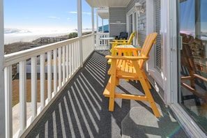 Outdoor dining - Oceanfront 3 BR Condo with a Shared Pool! Surfside By The Sea II 202 (Surfside Beach)