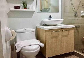 Towels, soap, toilet paper