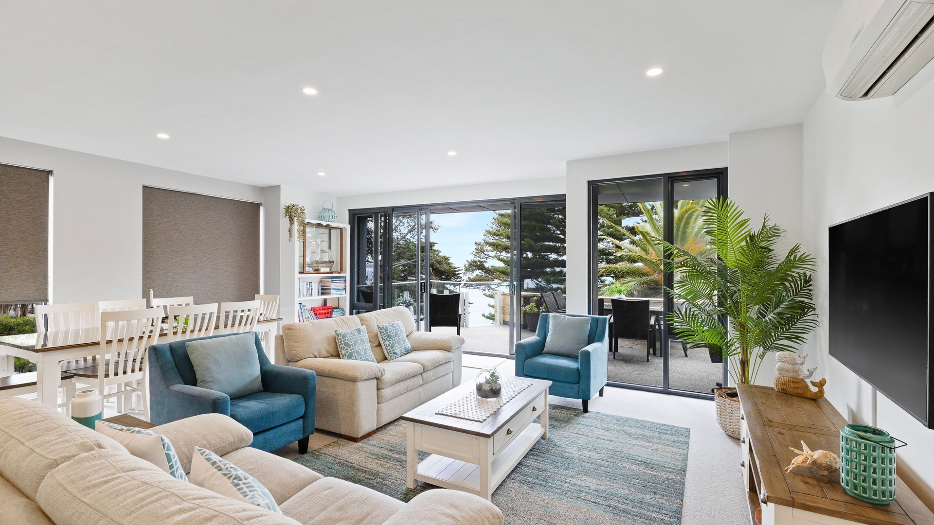 Fernseher, DVD-Player, Bücher, Videothek