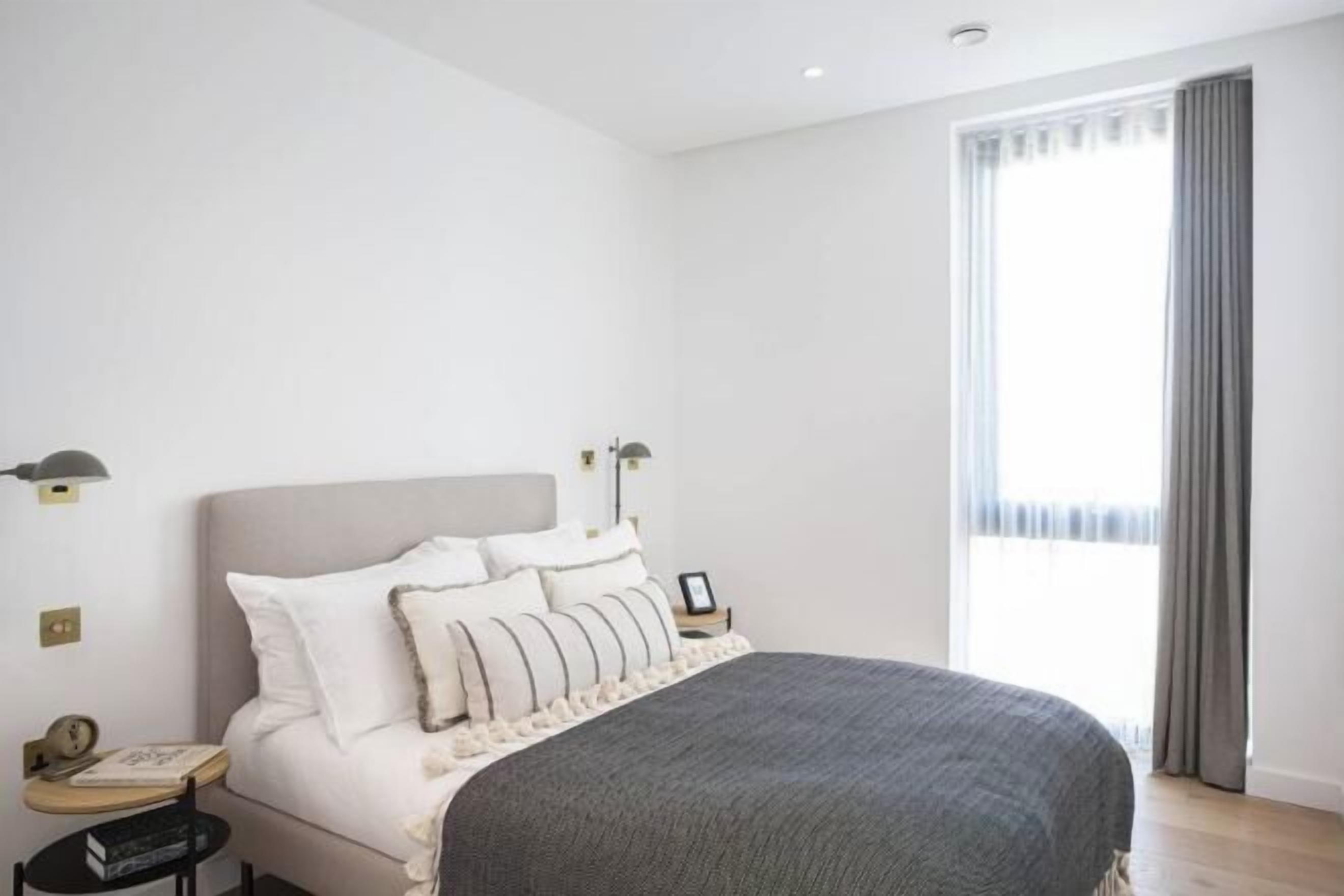 Individually decorated, individually furnished, desk, laptop workspace