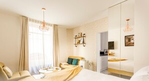 Blackout curtains, iron/ironing board, free WiFi