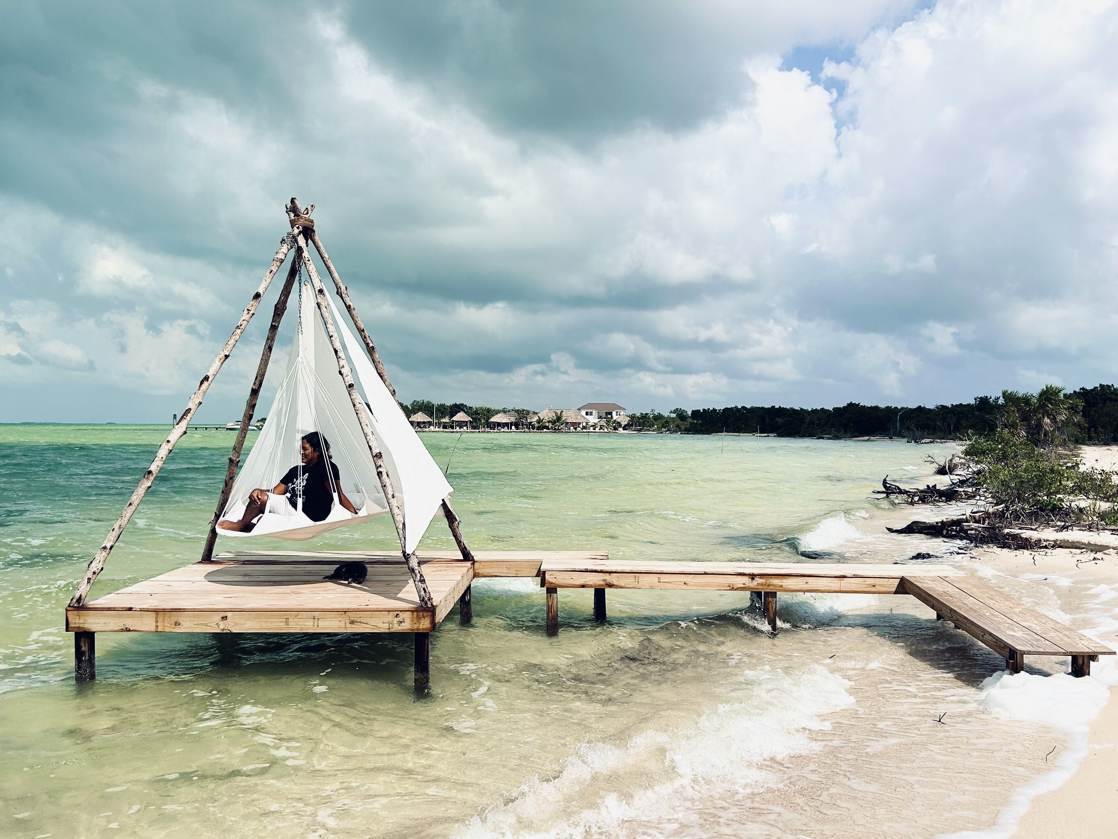On the beach, sun loungers, beach towels