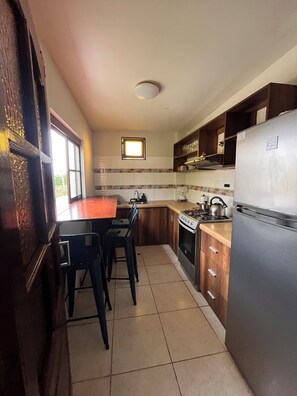 Fridge, oven, stovetop, high chair - Duplex #B1 | Bungalows de Casa Verde | Pool View (Mala)