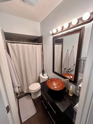 Towels, soap, toilet paper