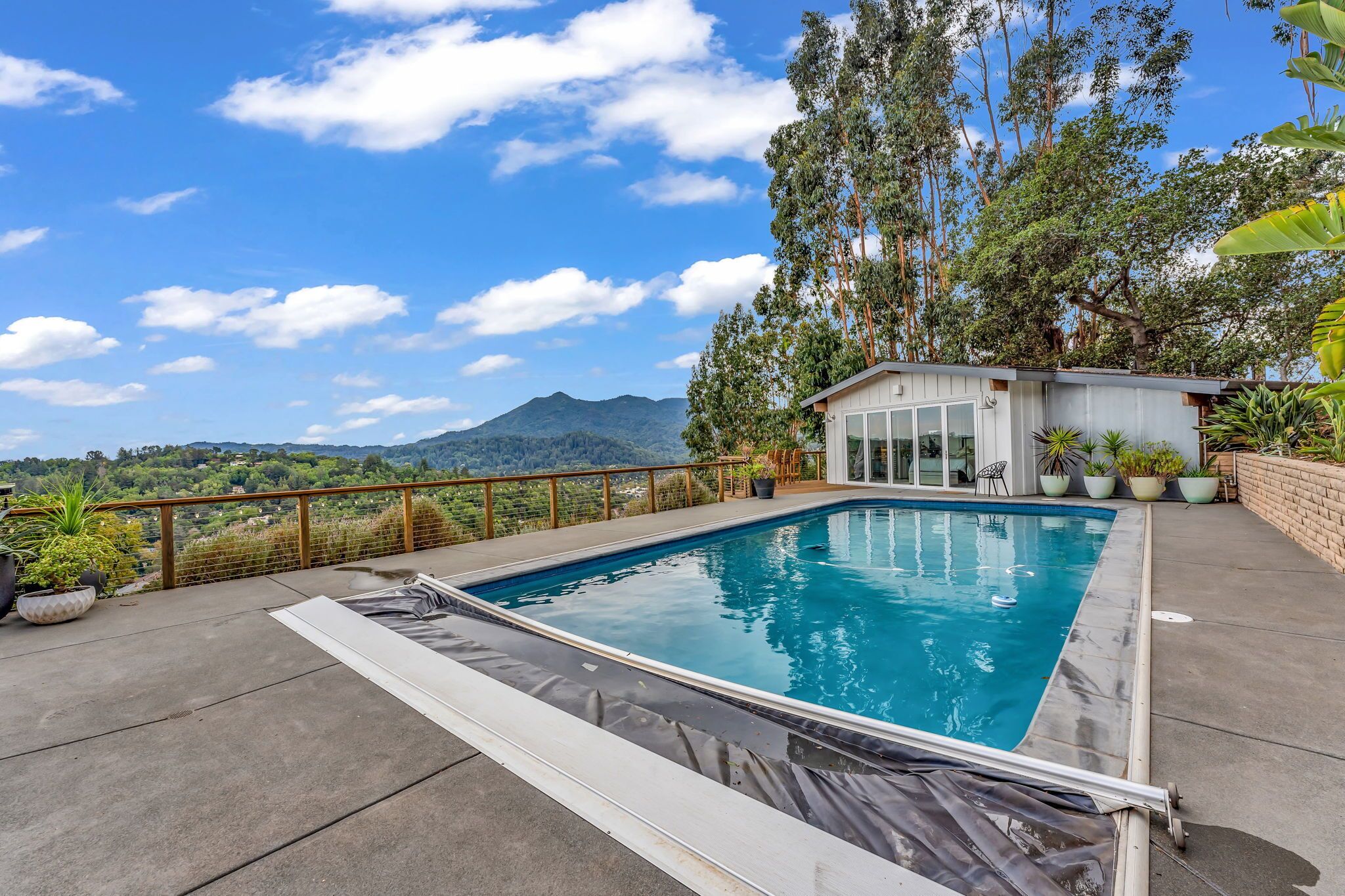 Hill Top Spa Retreat in Marin with private hot tub, pool, and panoramic views