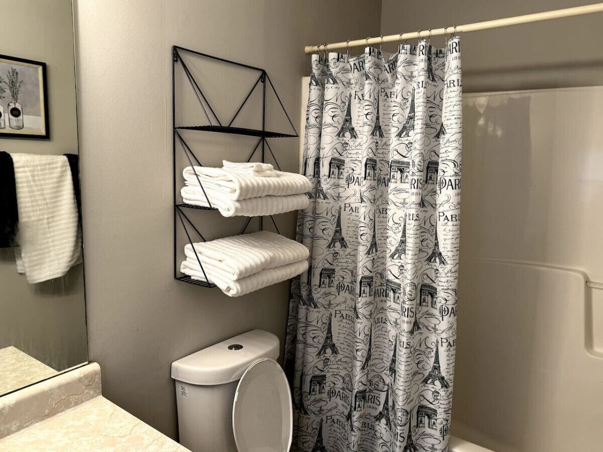 Hair dryer, towels