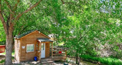 One room camping cabin Double bed on the main level and two lofted twin-size beds Heating and cooling Sleeps: 4 Pets: 2 Parking: 1