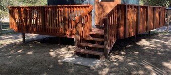 Glamp in style in our 16' yurt, situated on Cedar Creek.