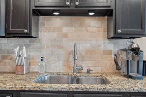 Fridge, microwave, stovetop, toaster