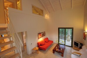 TV, DVD player, stereo - Villa 'Telina Ideales Resort' with Sea View, Wi-Fi and Air Conditioning (kefalonia)