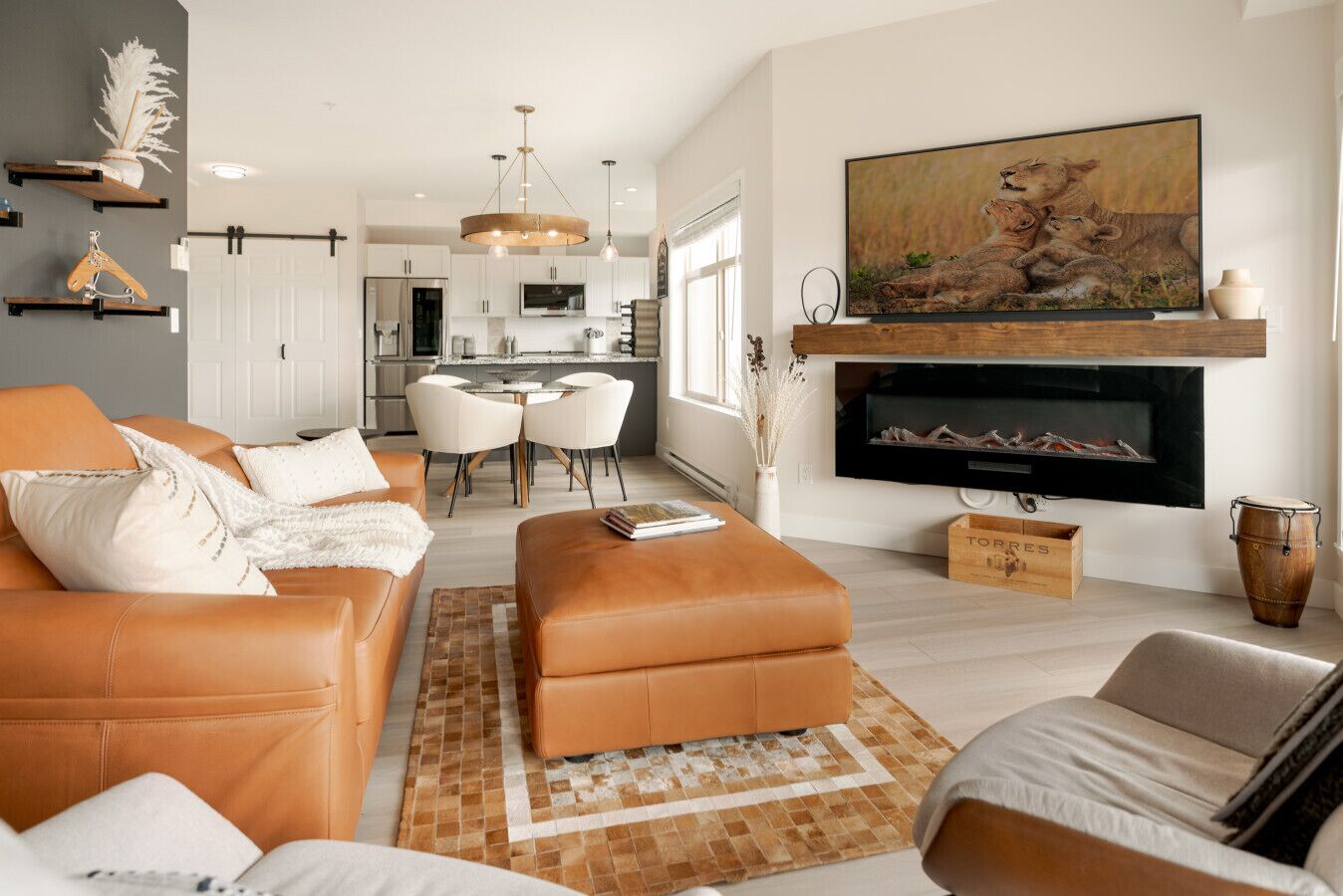 TV, fireplace, ping pong