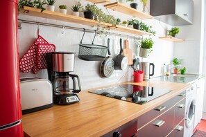 Fridge, microwave, oven, stovetop - Apartment 'Appartement 2 Pièces Paris' with Wi-Fi (GENTILLY)