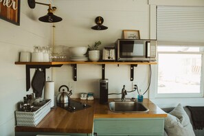 Microwave, toaster - Tiny Home with one Queen bed on main floor and one Queen bed in loft. Sleeps: 4 (Meeker)