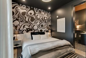 1 bedroom, desk, iron/ironing board, travel crib