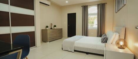 2 bedrooms, desk, iron/ironing board, travel cot