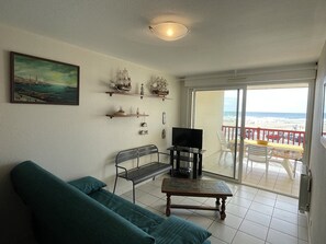 TV - T2 apartment with ocean view terrace, private box (Vieux-Boucau-les-Bains)