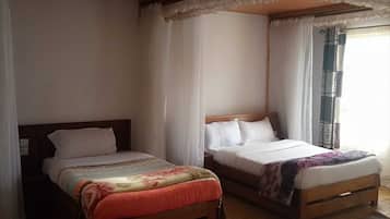 Habitación estándar con 1 cama matrimonial o 2 individuales | Escritorio y espacio para trabajar con laptop