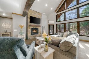 TV, fireplace, offices