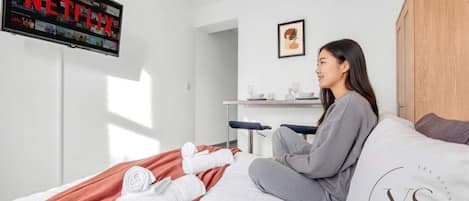 1 habitación, escritorio, tabla de planchar con plancha y wifi