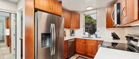 Apartment, 2 Schlafzimmer | Eigene Küche | Kühlschrank, Ofen, Herdplatte, Wasserkocher mit Kaffee-/Teezubehör