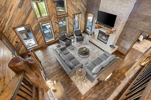 Smart TV, fireplace, video games, ping pong