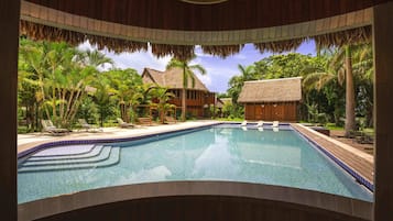 Outdoor pool, open 10:00 AM to 6:00 PM, sun loungers