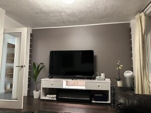 Smart-TV, Kamin, Bücher