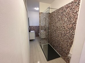Regadera, secadora de cabello, bidet, toallas 