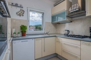 Fridge, oven, stovetop, dishwasher