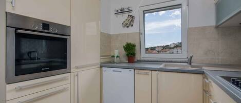 Fridge, oven, stovetop, dishwasher