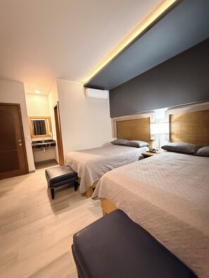 Habitación doble | Sábanas de algodón egipcio, ropa de cama de alta calidad y edredón