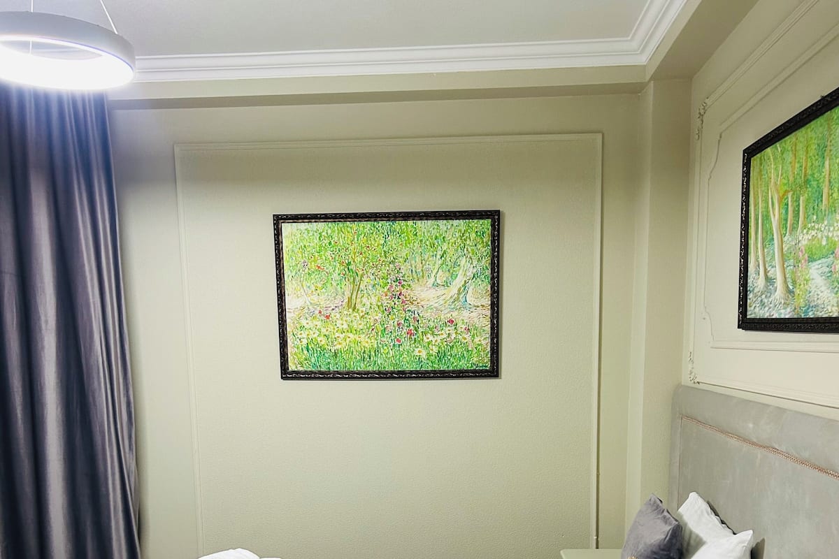 Economy kamer | 1 slaapkamer, luxe beddengoed, een kluis op de kamer, een bureau