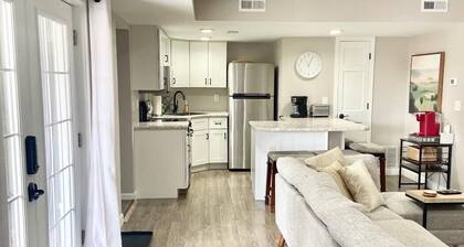 A clean luxury suite on a lakeside view with city amenities within 5 minutes.