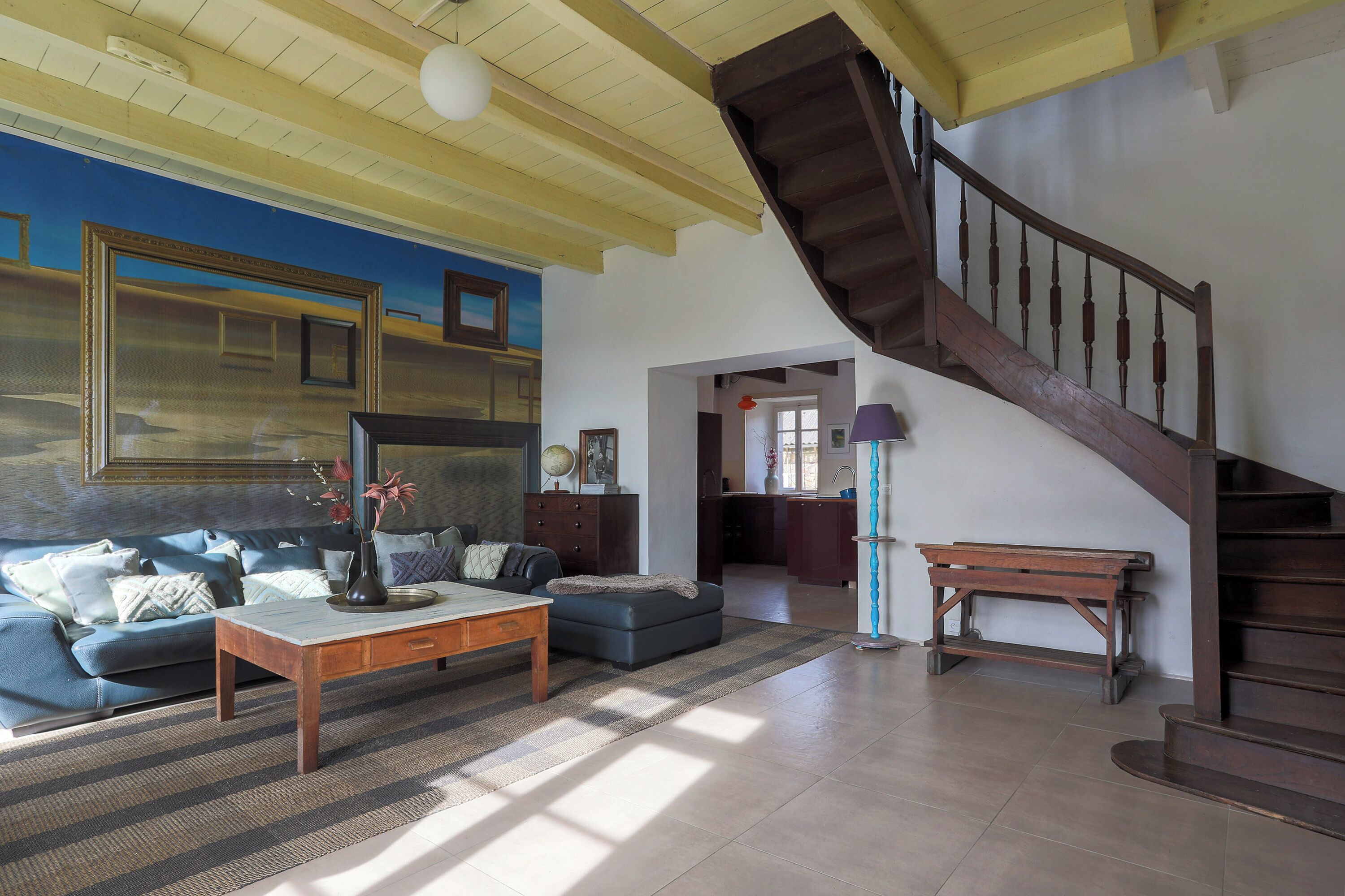 Fireplace, table tennis