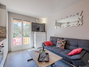 Una televisión, un reproductor de DVD