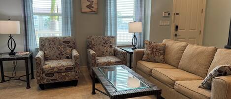 Smart TV, fireplace, DVD player