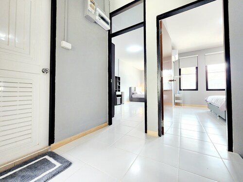 In the central of the city, close to convenience stores and transportation hubs.